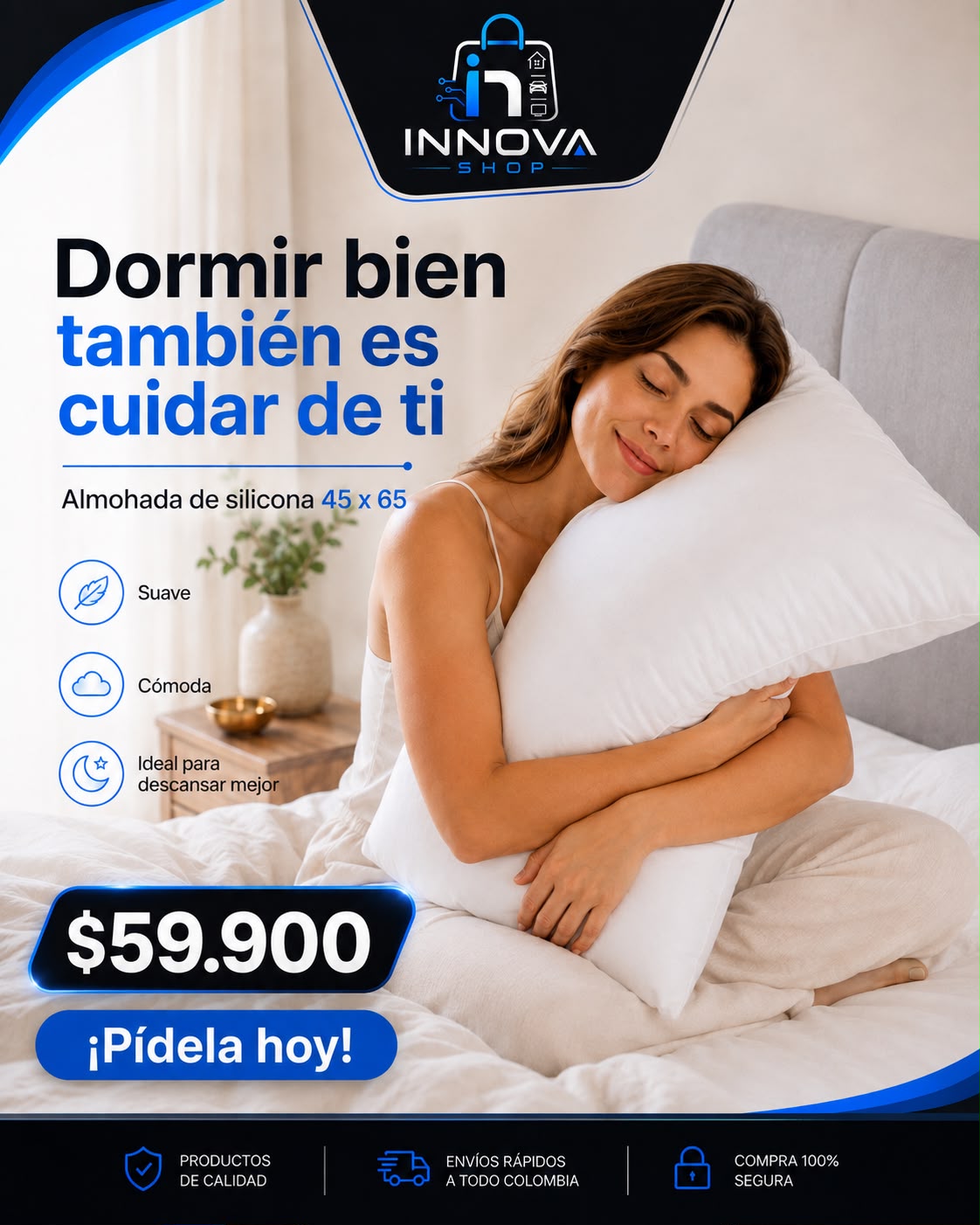 Almohada siliconada 45 x 65