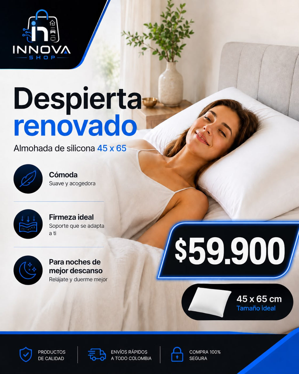 Almohada siliconada 45 x 65