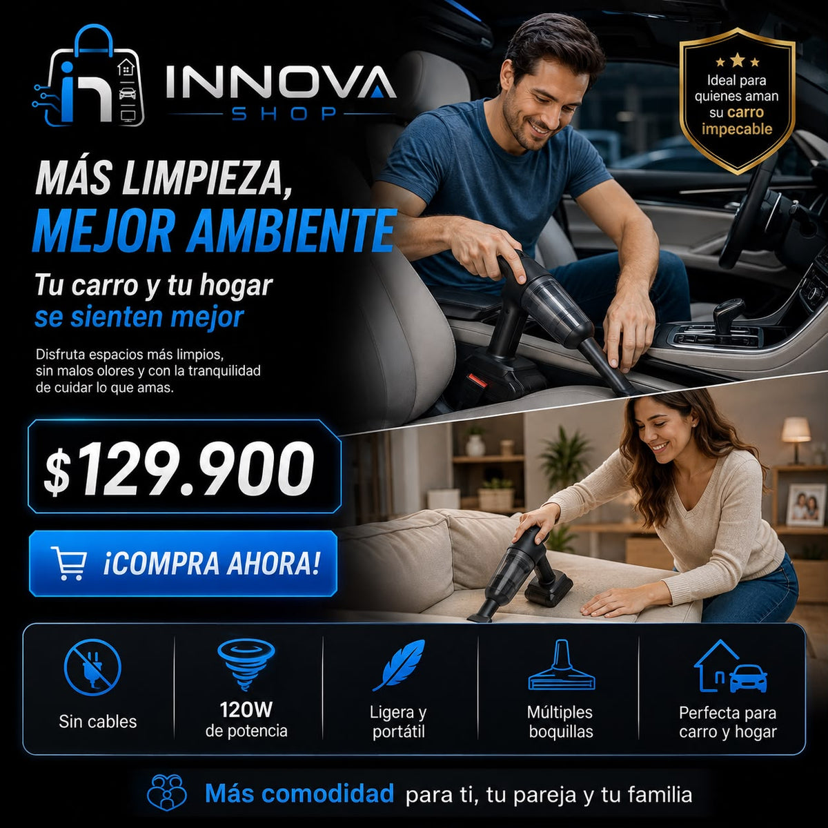 Aspiradora Inalámbrica Vertical CARRO